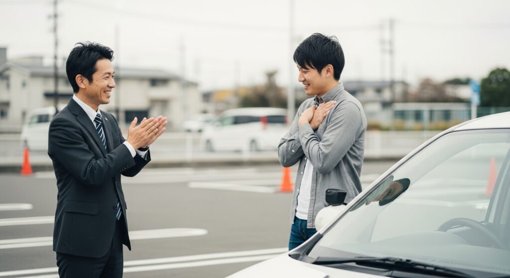 インストラクター募集相談会で代表が受講希望者に温かく対応している様子