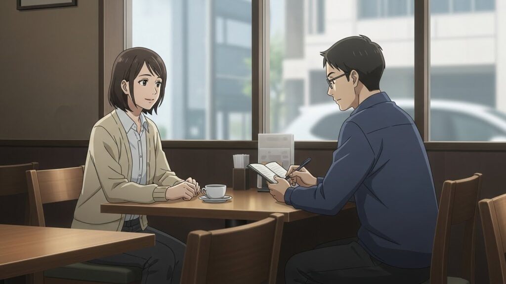 東京ドライビングサポートで、講習内容を決める前に不安や状況を相談している初回カウンセリングの様子