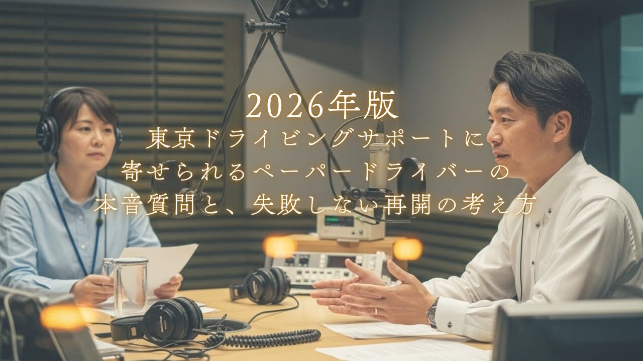 2026年版｜東京ドライビングサポートに寄せられるペーパードライバーの本音質問と、失敗しない再開の考え方