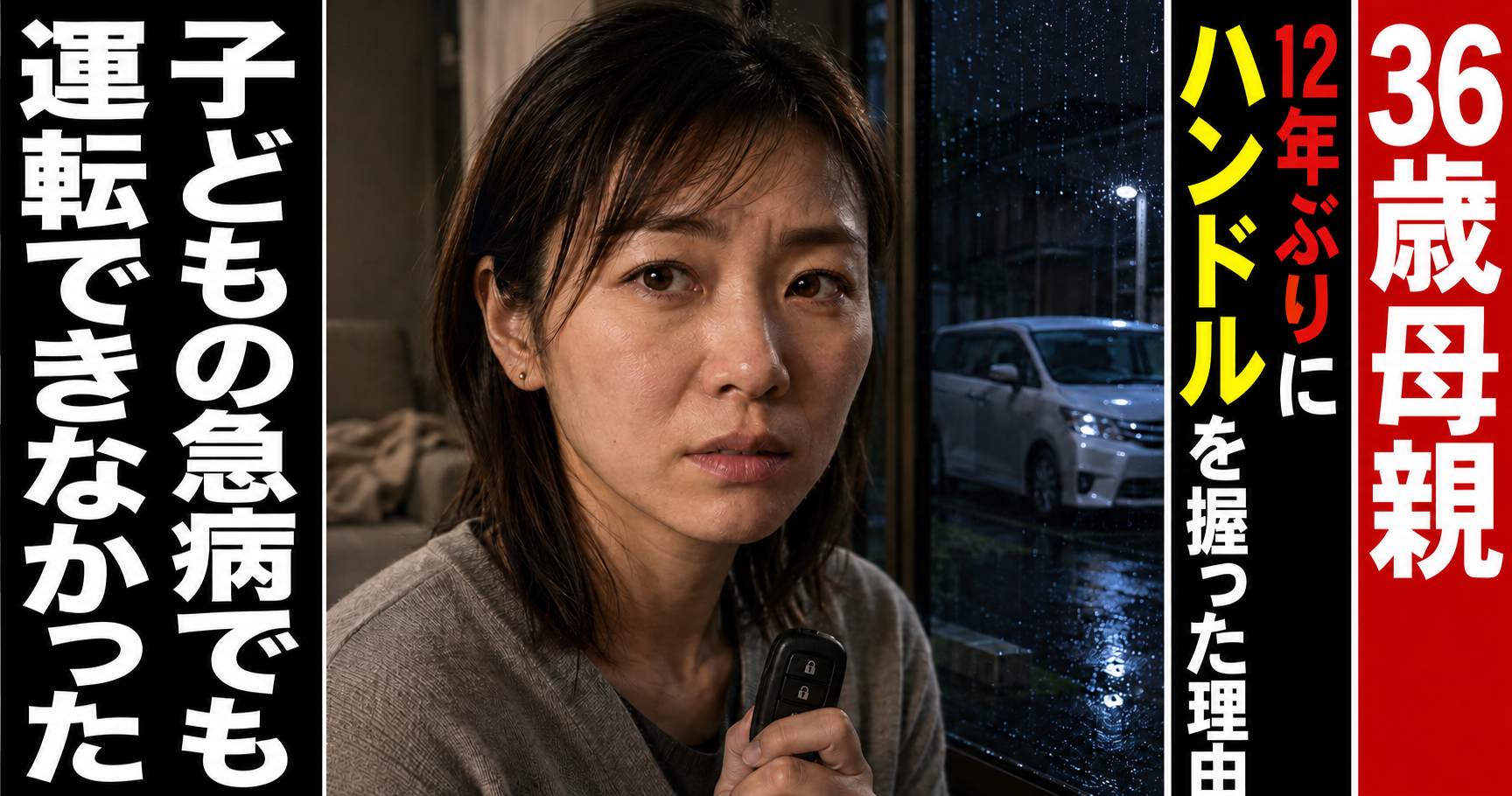 子どもの急病でも運転できなかった|36歳母親が12年ぶりにハンドルを握った理由
