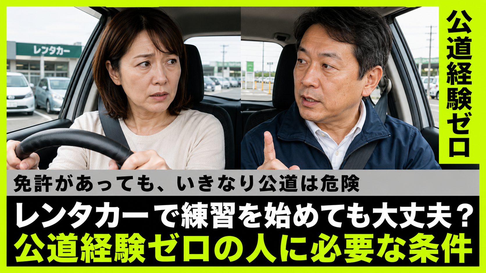 レンタカーで練習を始めても大丈夫?公道経験ゼロの人に必要な条件