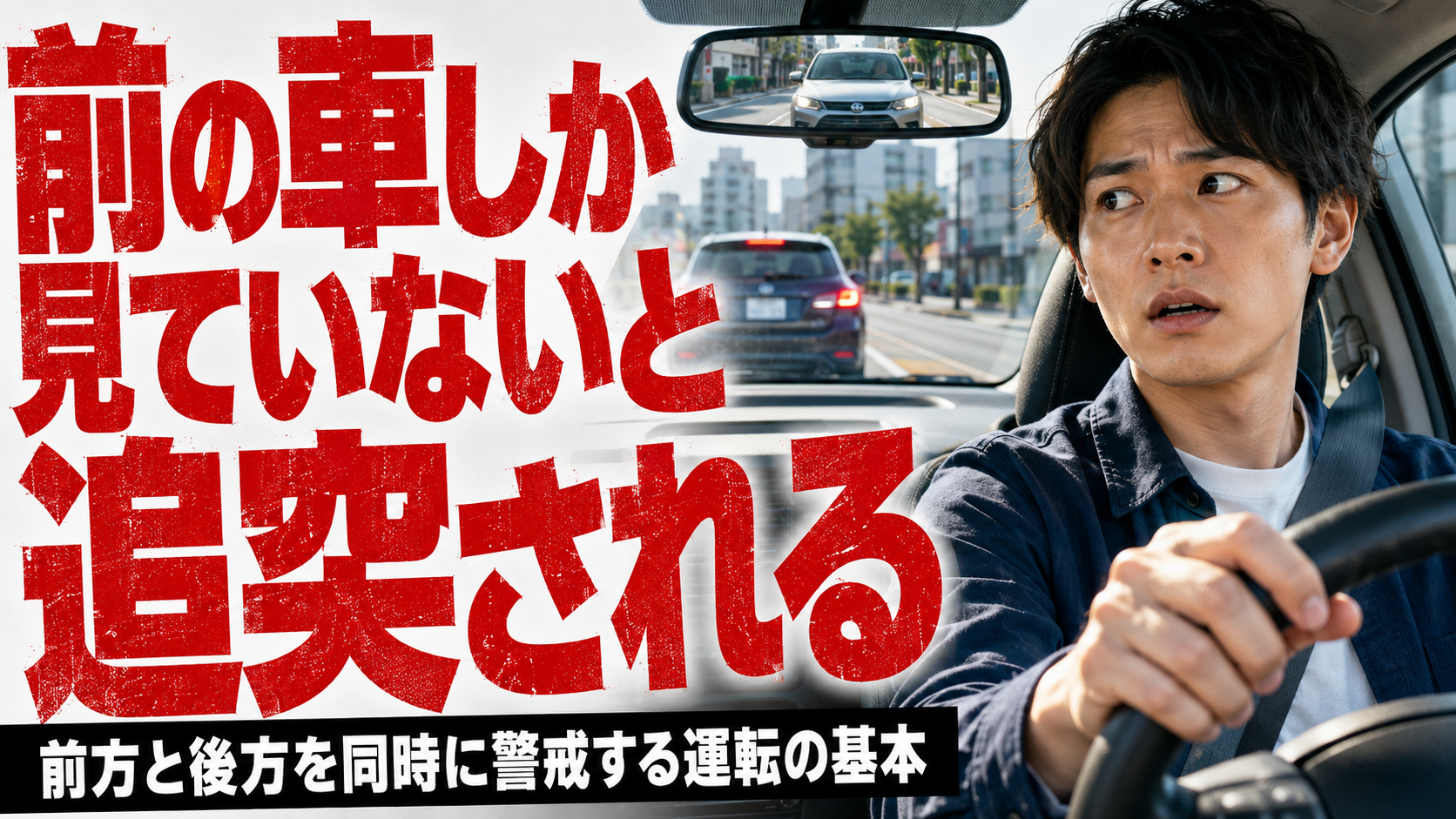 前の車しか見ていないと追突される|前方と後方を同時に警戒する運転の基本