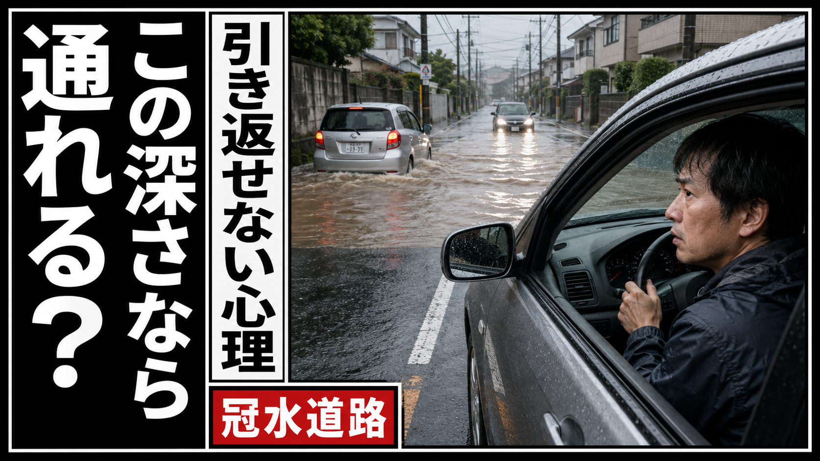 冠水道路を「この深さなら通れる」と進んでしまう|引き返す判断を妨げる心理